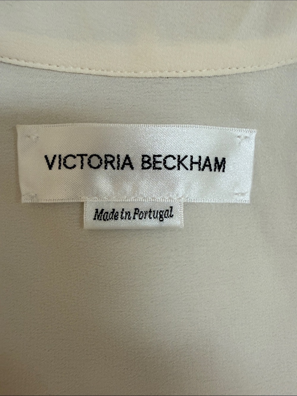 Victoria Beckham Pintuck Silk-Cream Button Blouse - Picture 2 of 4